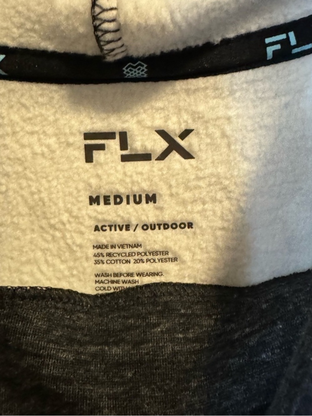 2/$20 FLX Medium Men's Charcoal Heather Crewneck Hoodie Sweater (B4) - Picture 3 of 6
